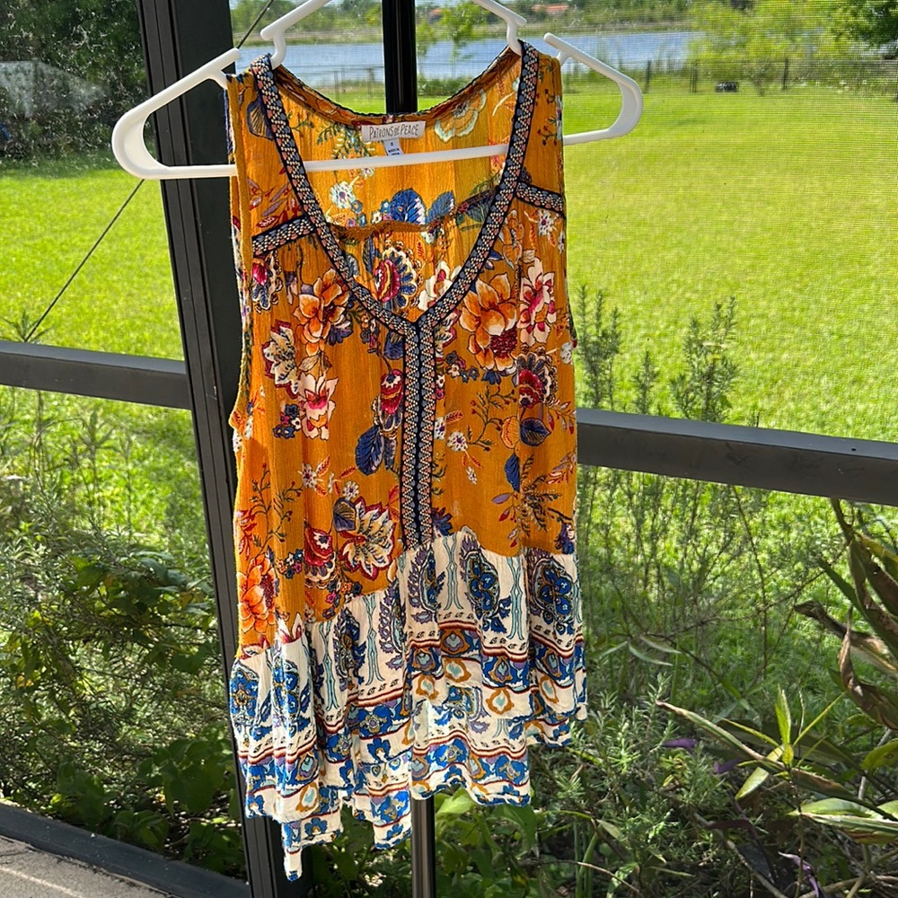 Anthropologie Patrons of Peace BOBO floral sleeveless flowy swim coverup small